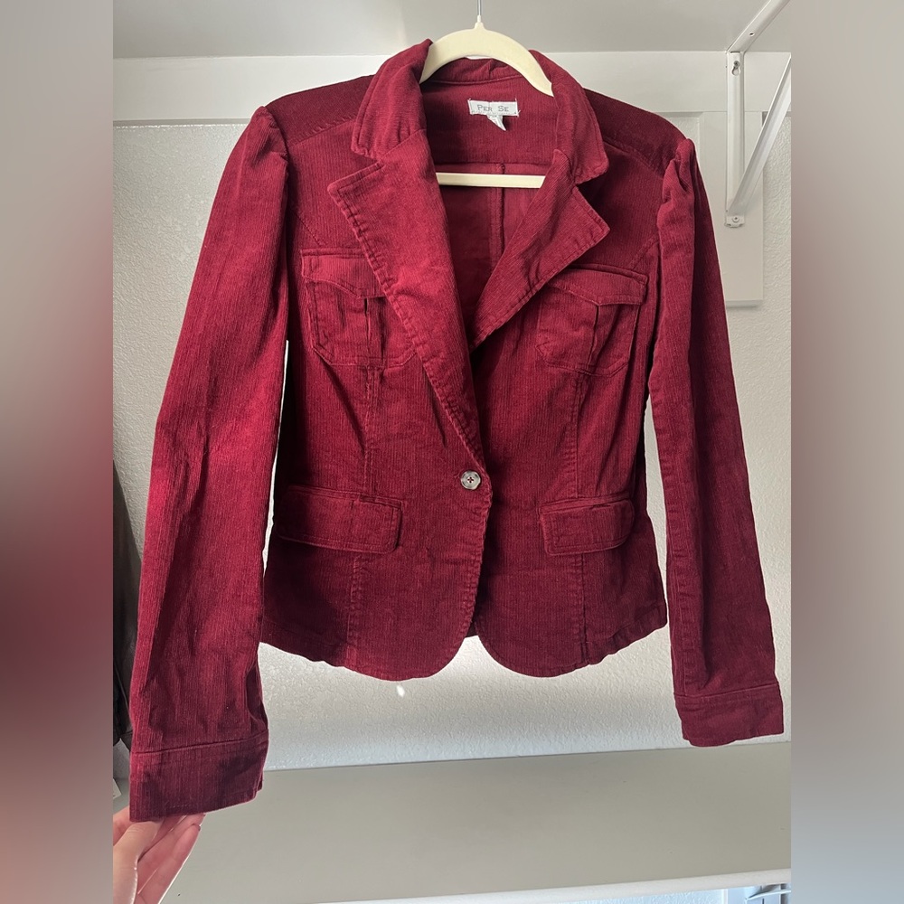 Women's Red Corduroy Blazer